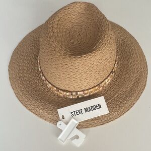 Steve Madden H-Reina Lux Spectrum Shine-Trim Panama Hat NWT